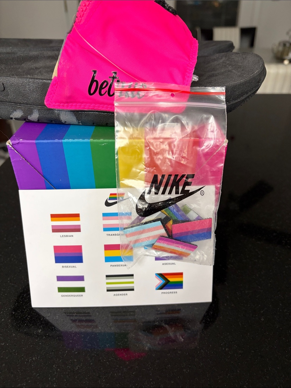 Nike Hot Pink & Black BeTrue Slide Sandals - Picture 5 of 12